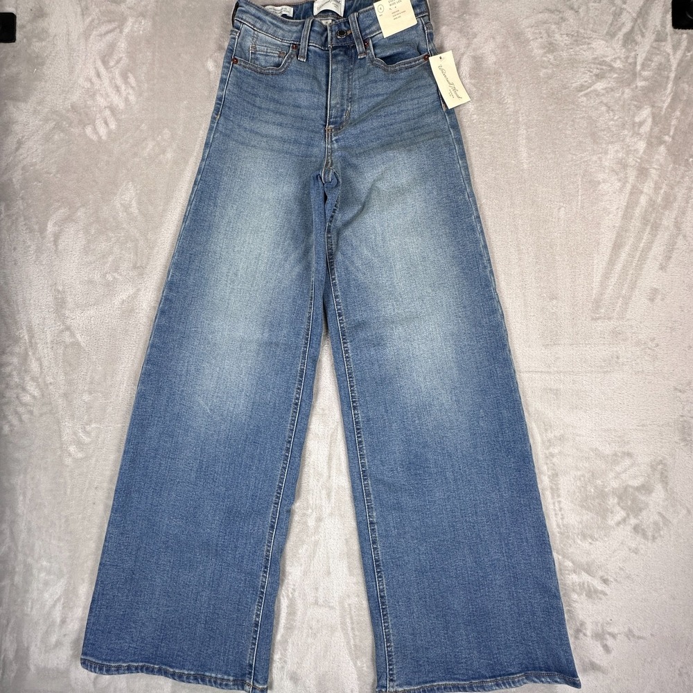 Universal Thread Everyday Wide Leg Jeans Womens Size 4 Blue Denim Cotton Pants